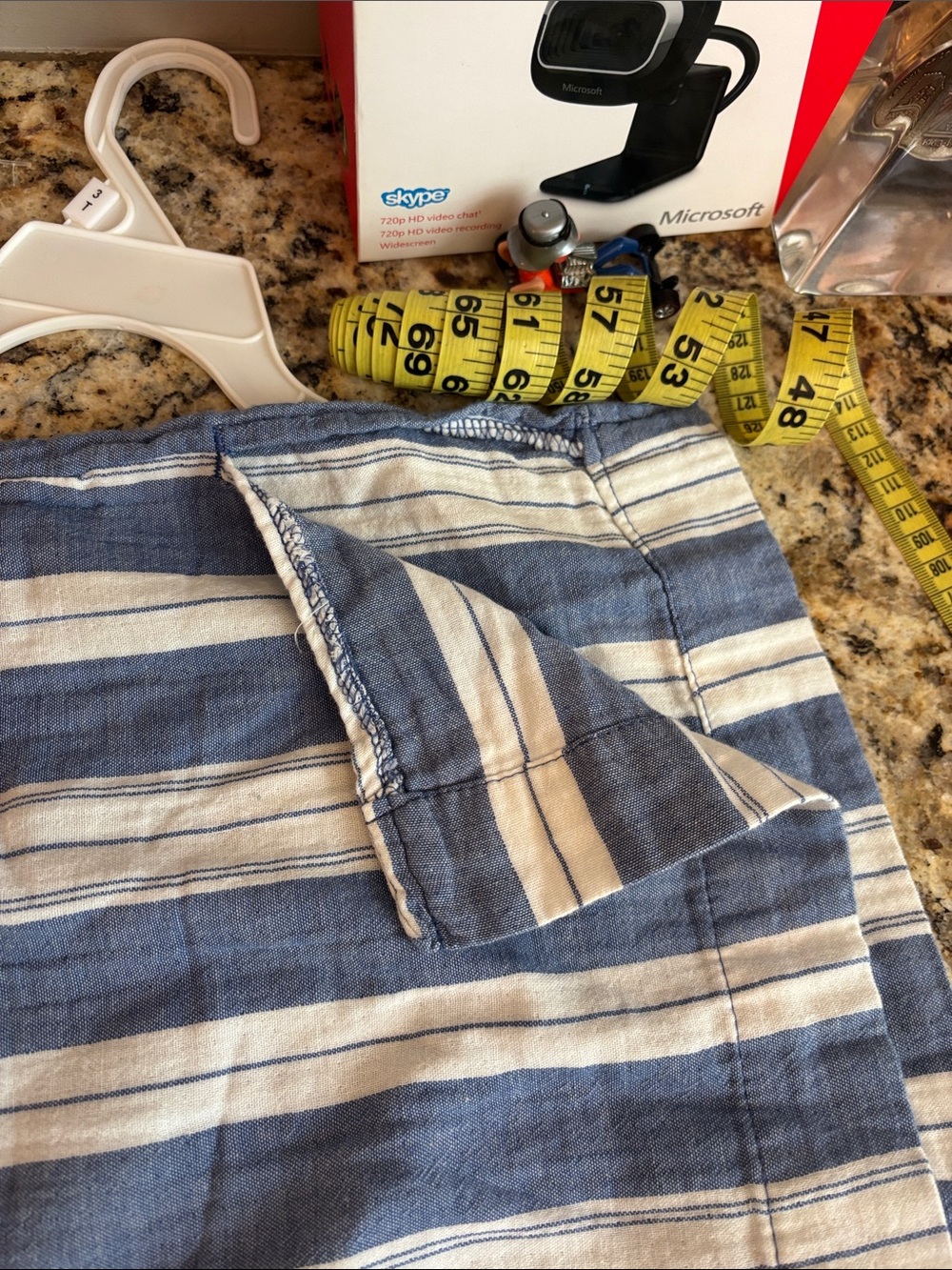 NWT Old Navy Wide Leg High-Rise Full Length Comfort Waistband Med Blue/White - Picture 12 of 12